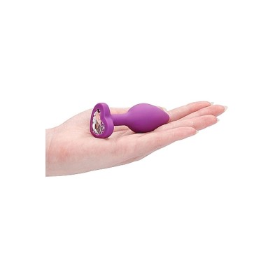 Diamond Heart Butt Plug - Regular - Purple